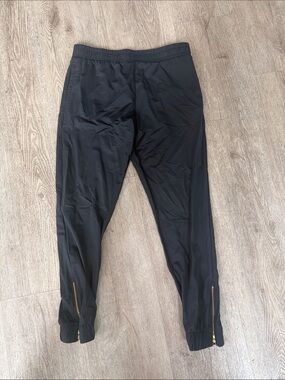 ZYIA Black Womans Jogger Pants with Gold Zippers
